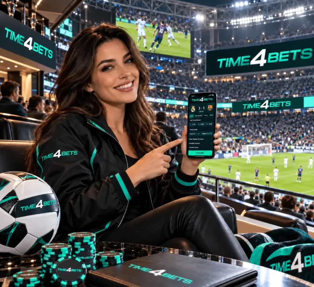 Woman with phone Time4bets